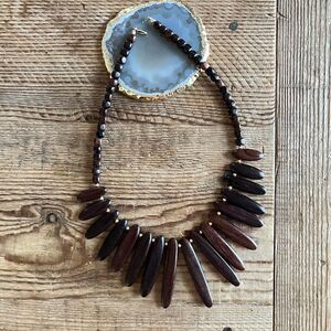 Amazing Bohemian Wooden Bib Necklace - stunning!